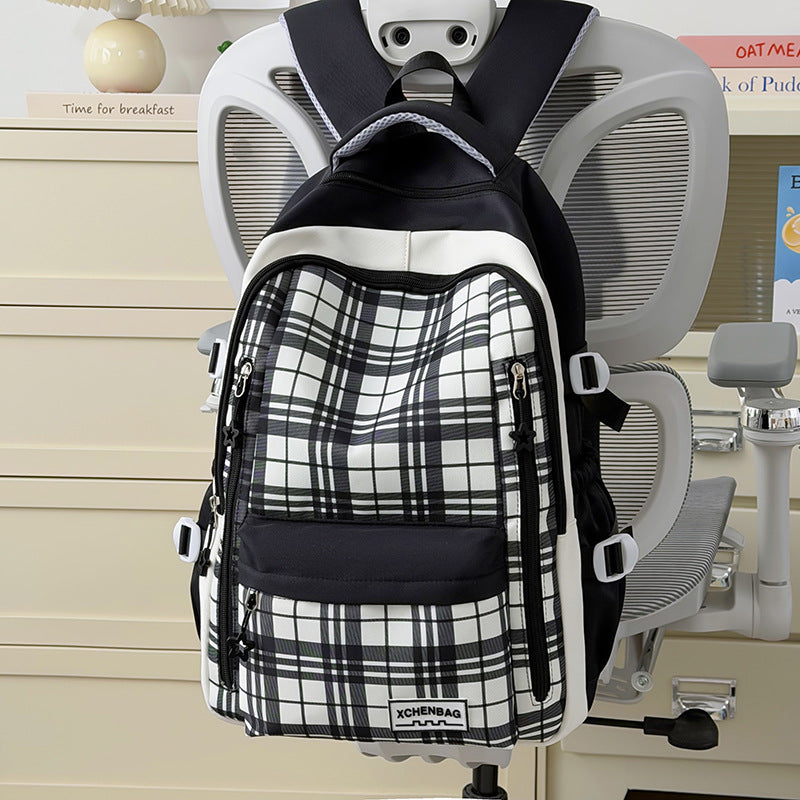 Stylish Checkered Patterned Backpack Kalsten