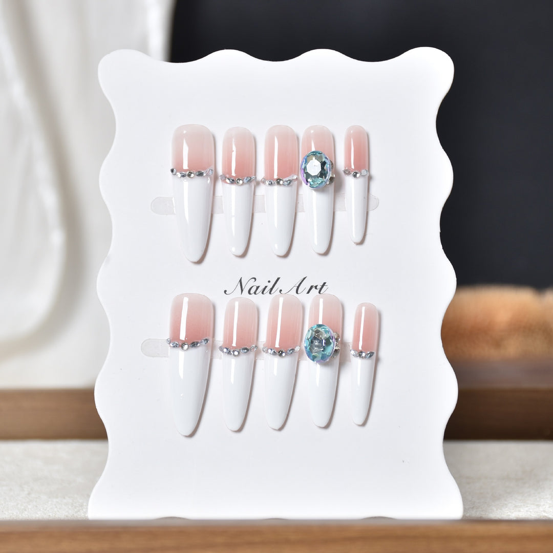 Luxury Rhinestone-Accented Stiletto Press-On Nail Art Kalsten