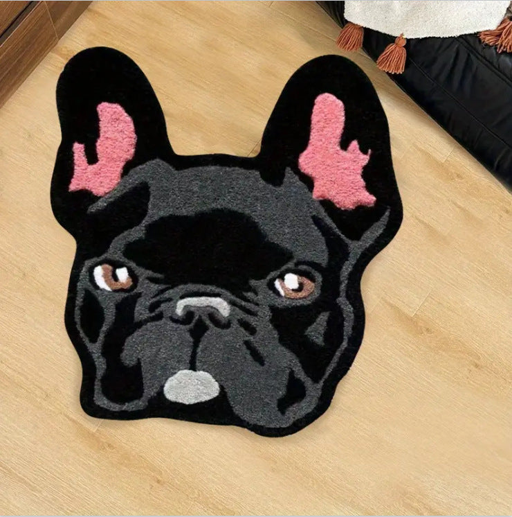 Leopard Face-Shaped Plush Area Rug