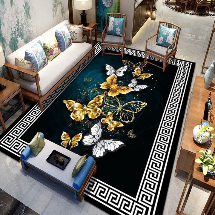 Vintage-inspired geometric pattern rug