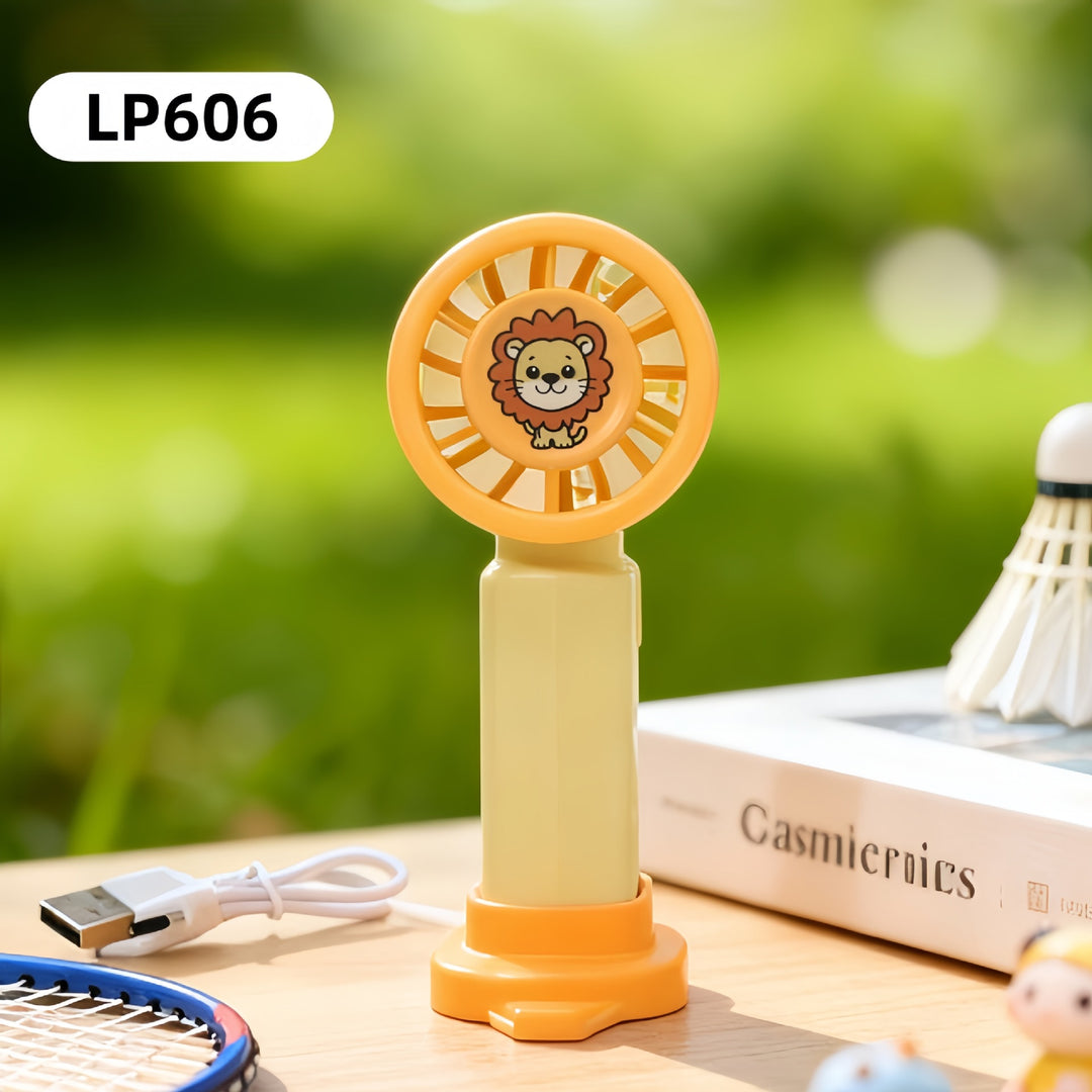 Women's portable hand-held fan with cute lion design Kalsten
