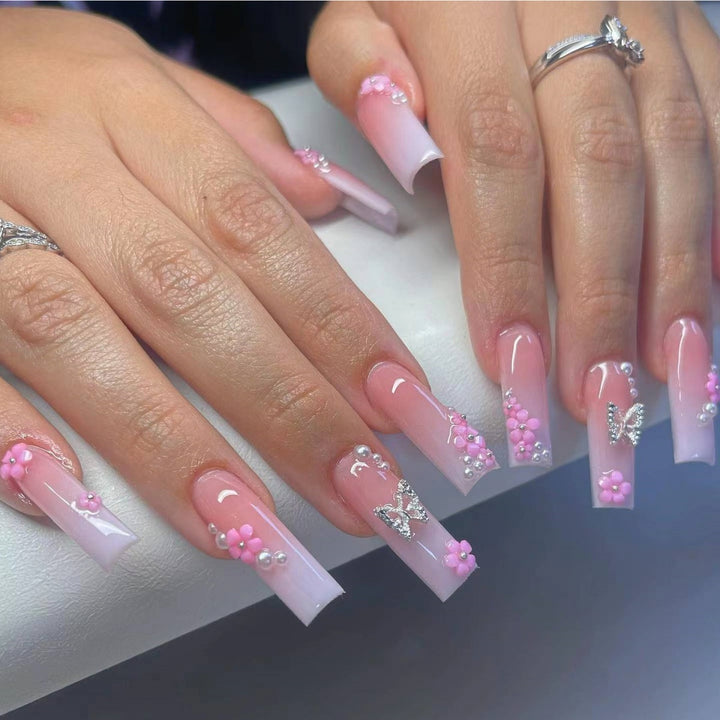 Decorative Floral and Butterfly Nail Extensions Kalsten