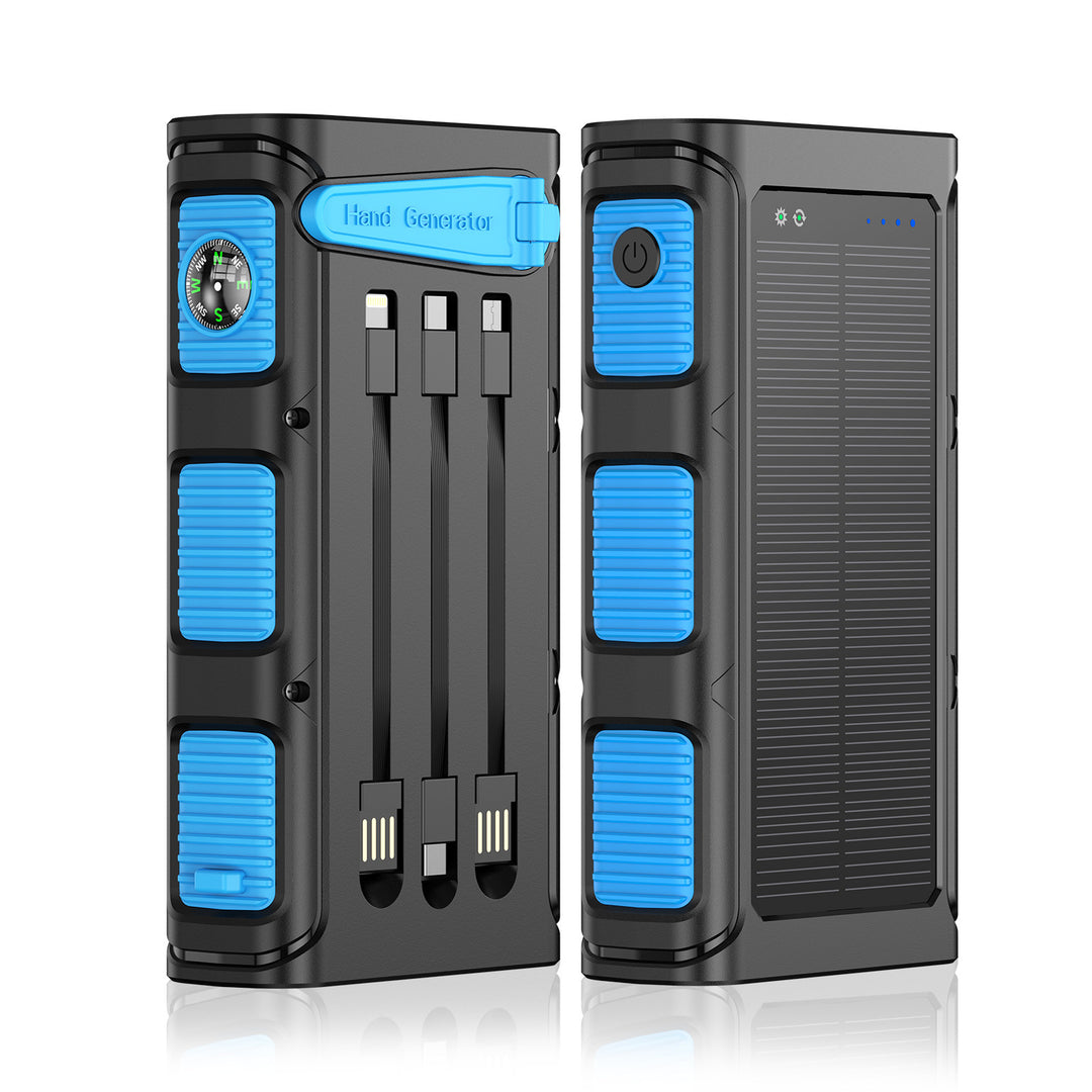 Portable Solar Power Bank With Qi Charging Function And Integrated Flashlight Kalsten
