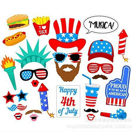 Unisex nan Photo Box Accessory Set for Independence Day Party Props Kalsten