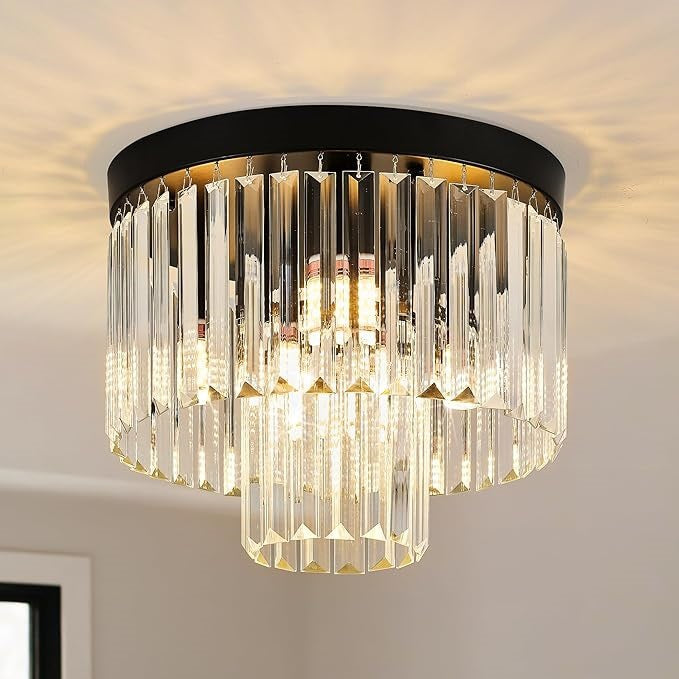 Modern Crystal Flush Mount Ceiling Light