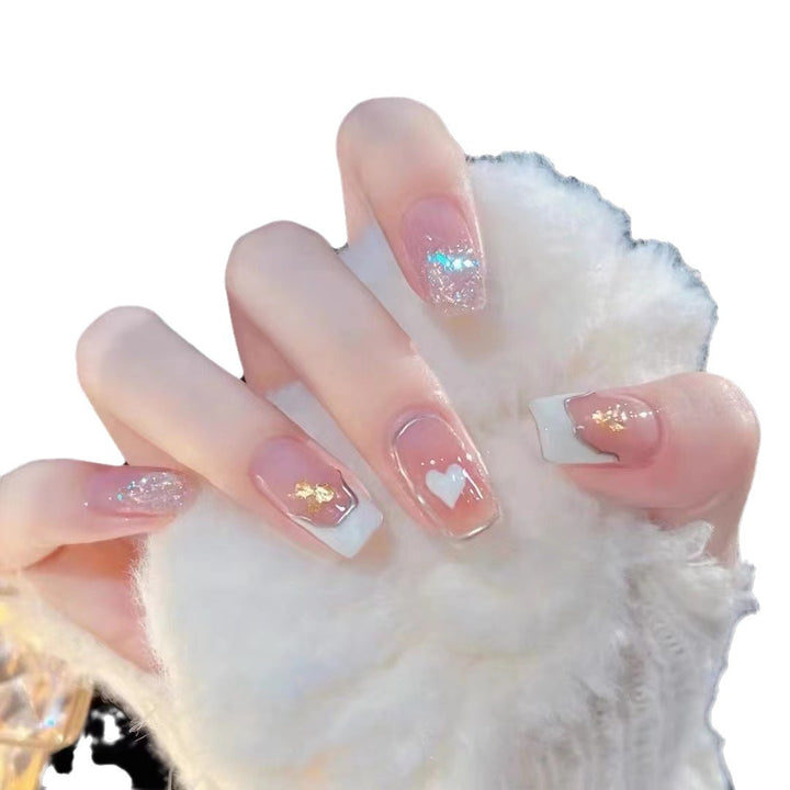 Decorative Heart and Glitter Press-On Nail Set Kalsten