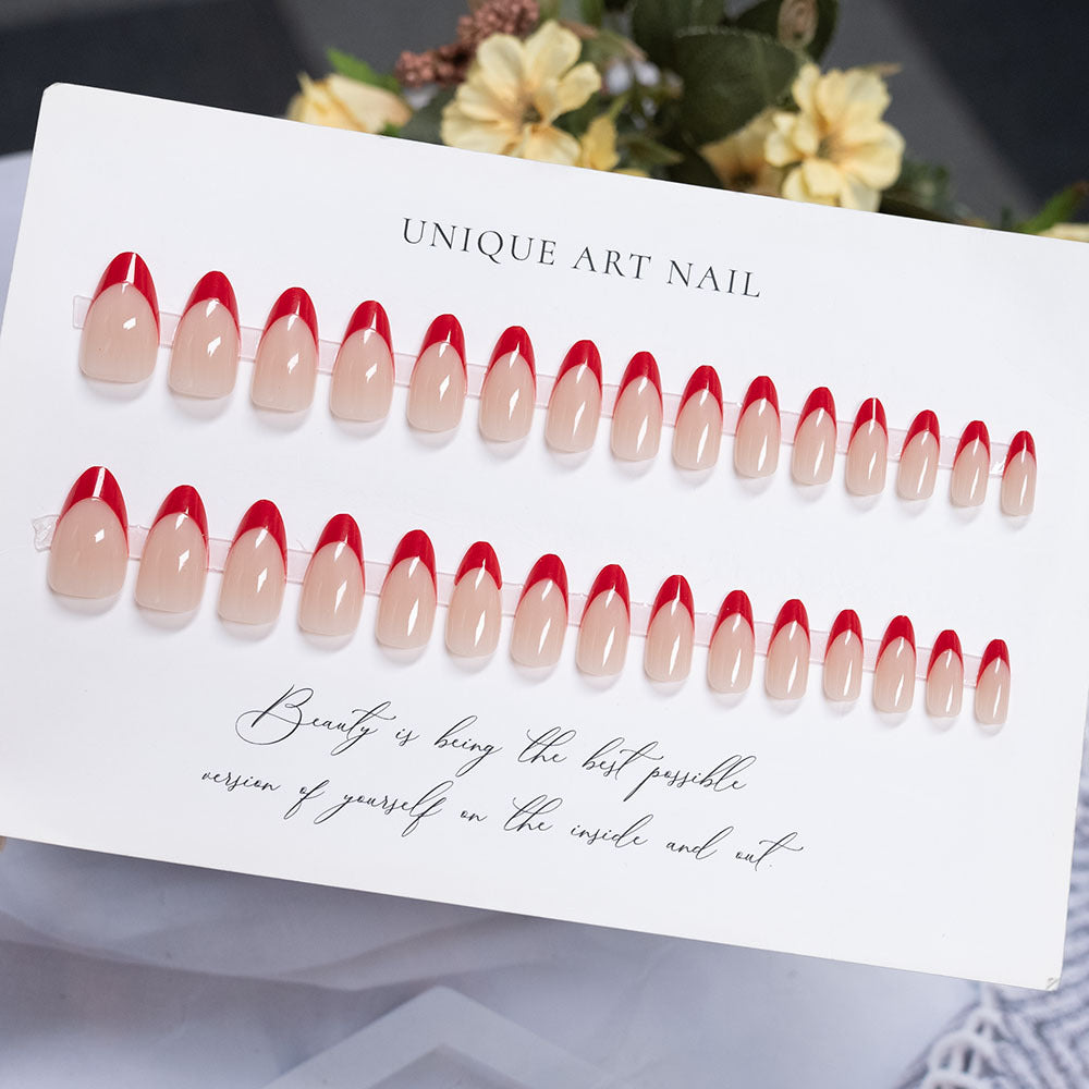 Elegant Stiletto Press-On Nails with Ombre Design