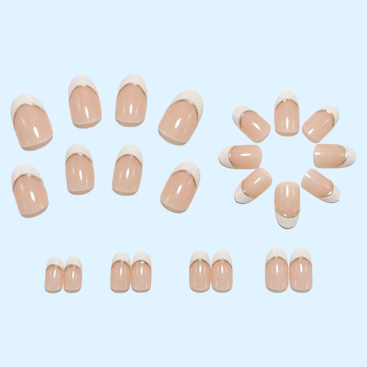 Artificial nails in modern French-tip design Kalsten