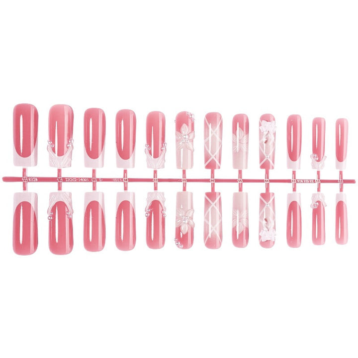 Nail set with elegant flower and glitter decorations Kalsten