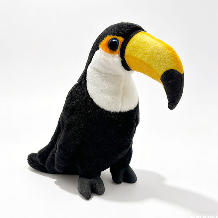 Lifelike Plush Parrot Toy with Embroidered Beak and Poseable Feet Kalsten