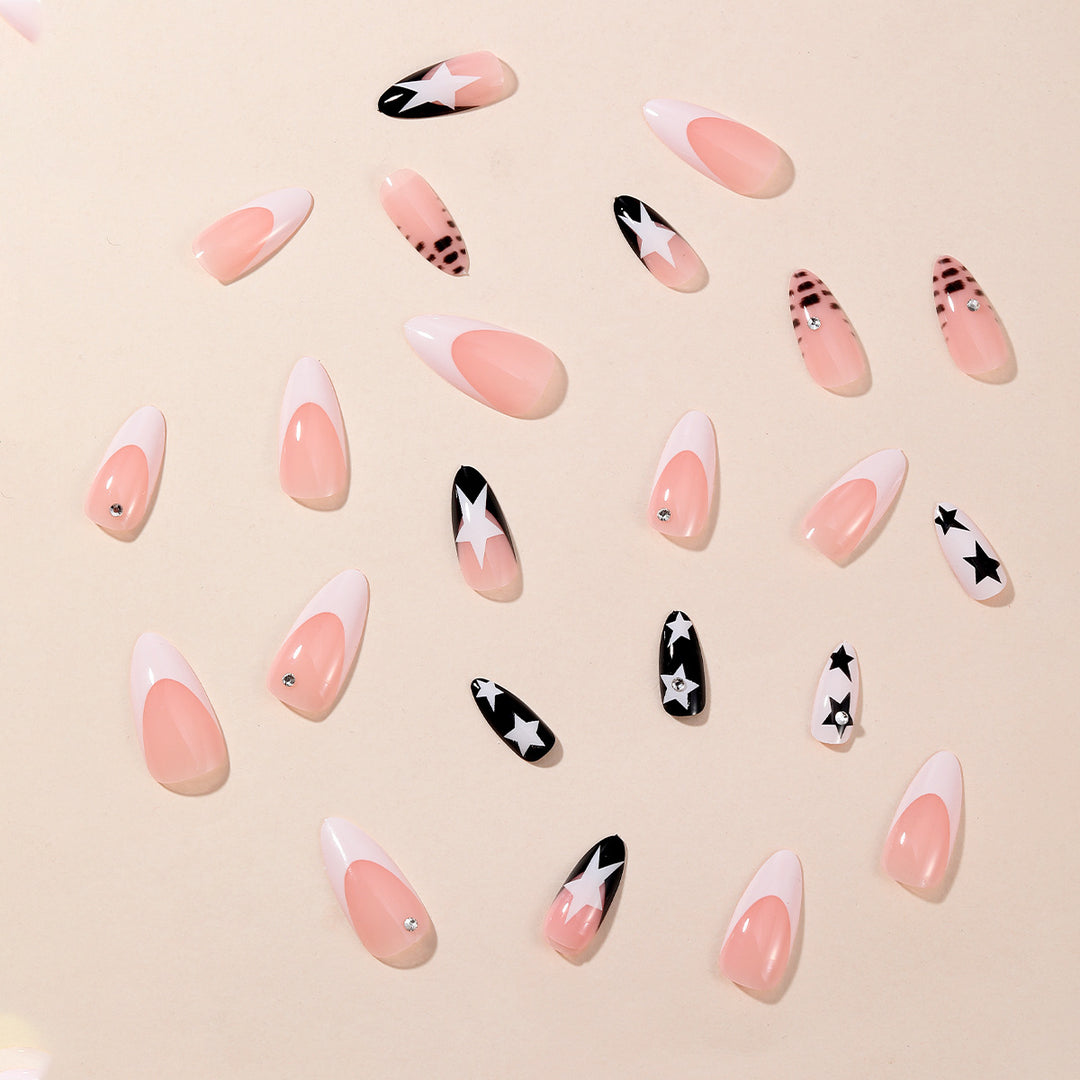 Star-Decorated Stiletto Nail Art Extensions Kalsten