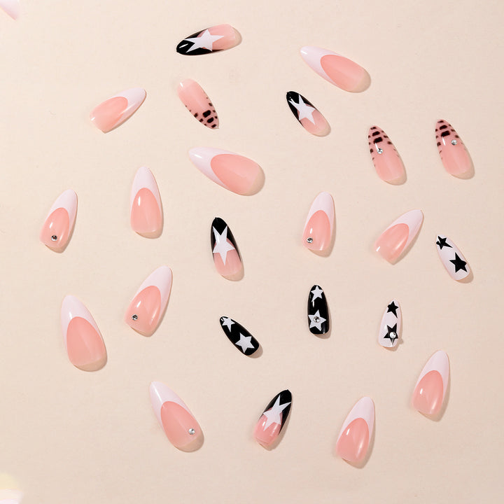 Star-Decorated Stiletto Nail Art Extensions Kalsten