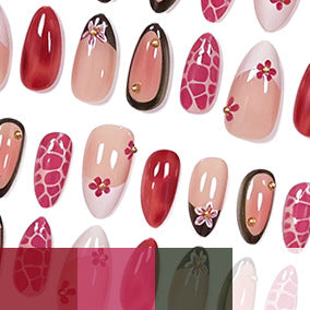Elegant Floral Patterned Press-On Nail Art Kalsten