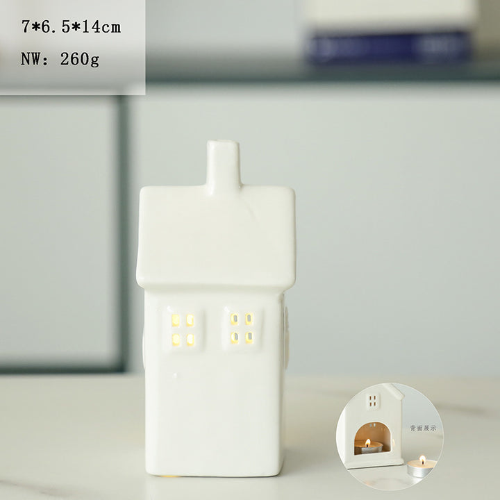 Ceramic House-Shaped Candle Holder Kalsten