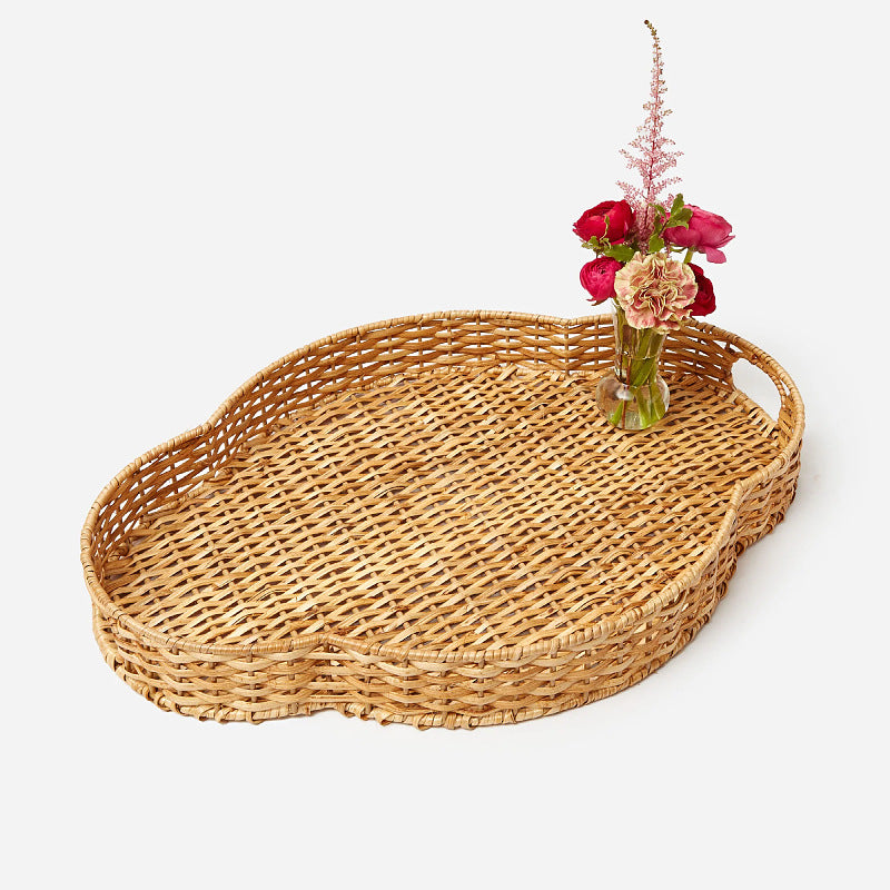 Decorative serving tray made of woven material Kalsten