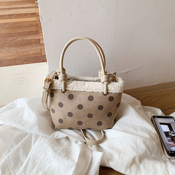 Polka Dot Plush Handbag
