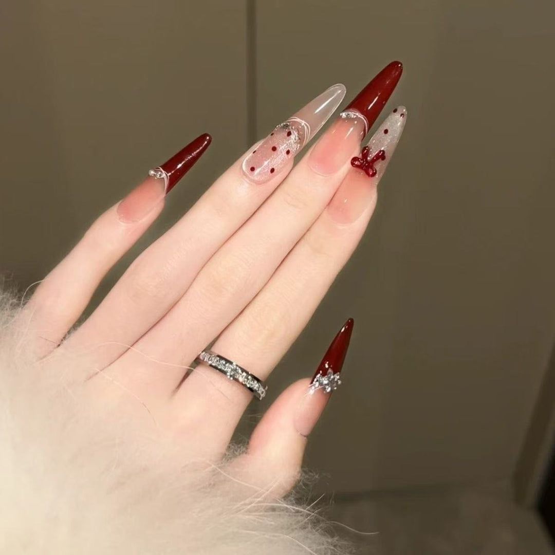 Festive Themed Stiletto Press-On Nails
