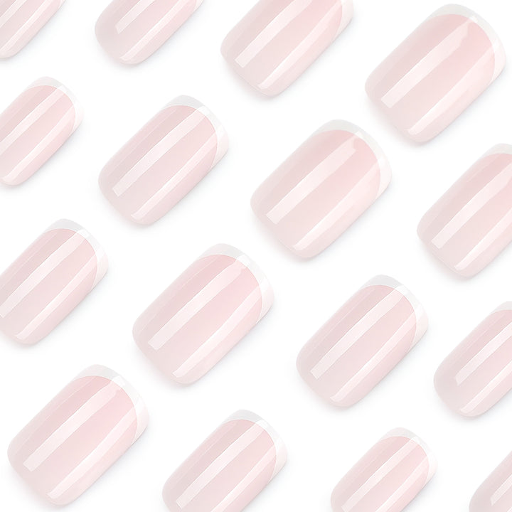 Classic nail extensions with elegant French tips Kalsten