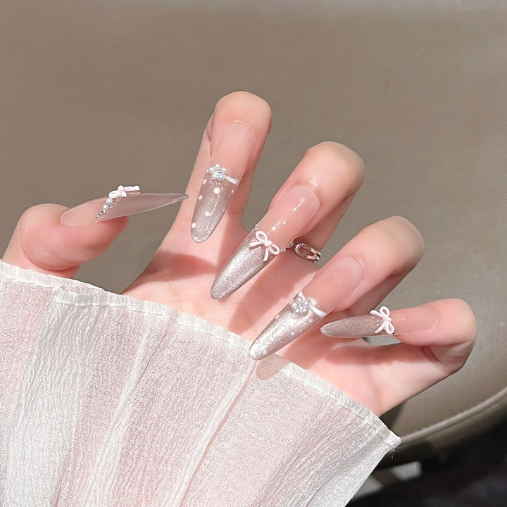 Glamorous Crystal-Studded Stiletto Press-On Nails Kalsten