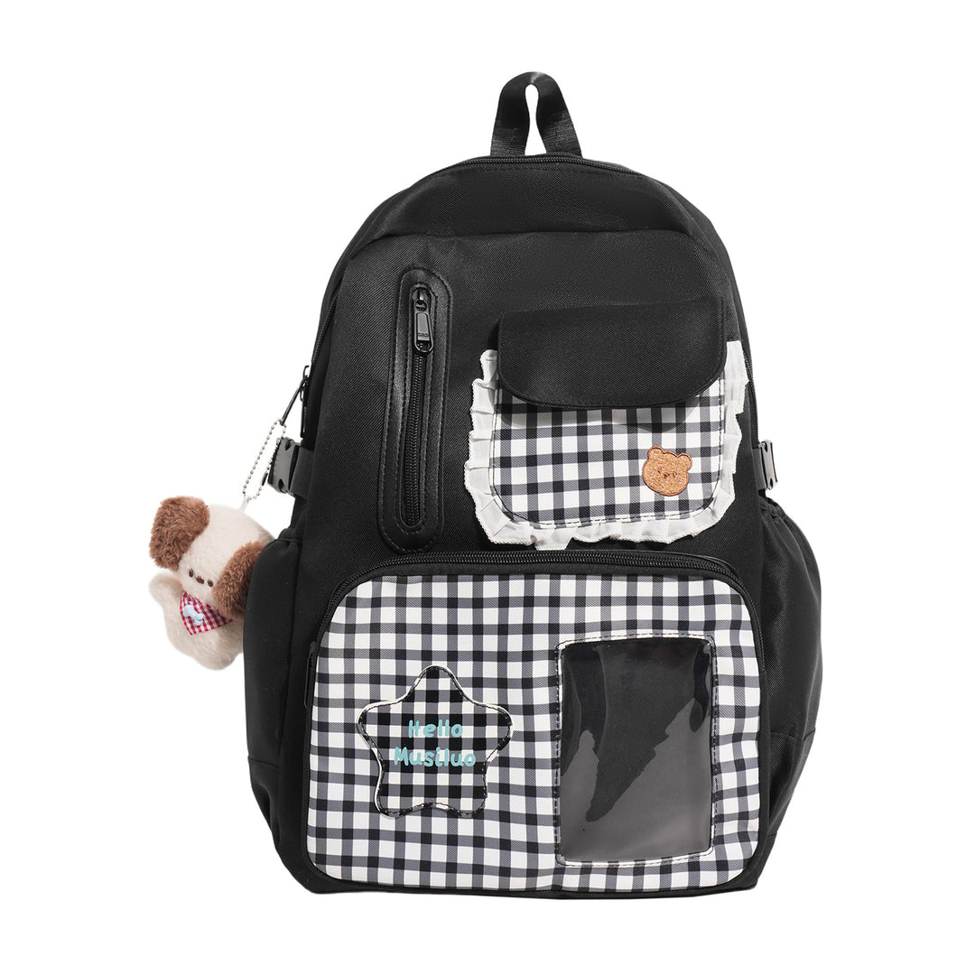 Stylish Gingham Print Backpack Kalsten