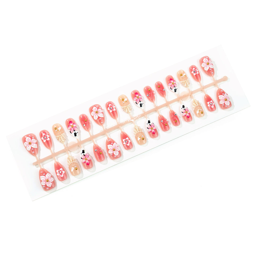 Artistic Floral Press-On Nail Art Set Kalsten 1790636557