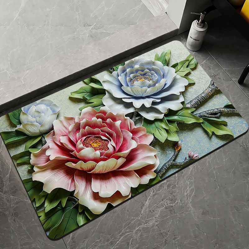 Elegant Floral Design Bath Mat Kalsten