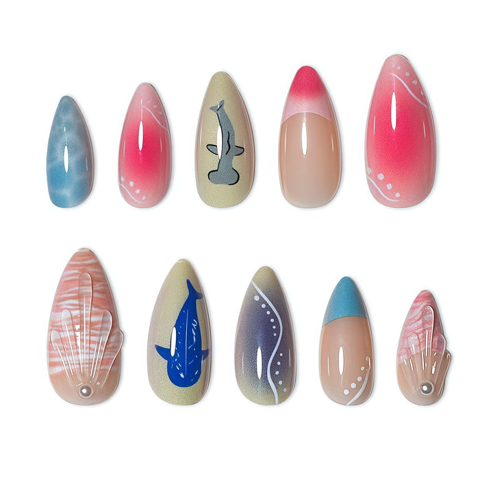Artistic Sea-Themed Nail Art Kalsten