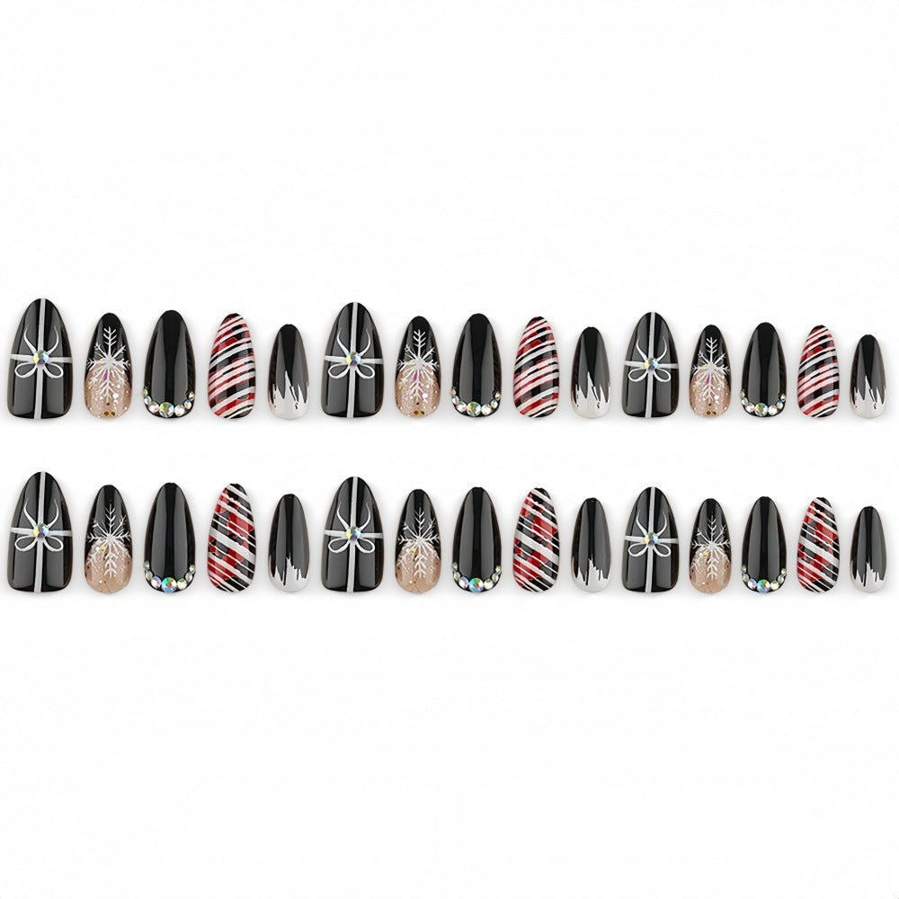 Artificial nail set with festive design and glitter accents Kalsten