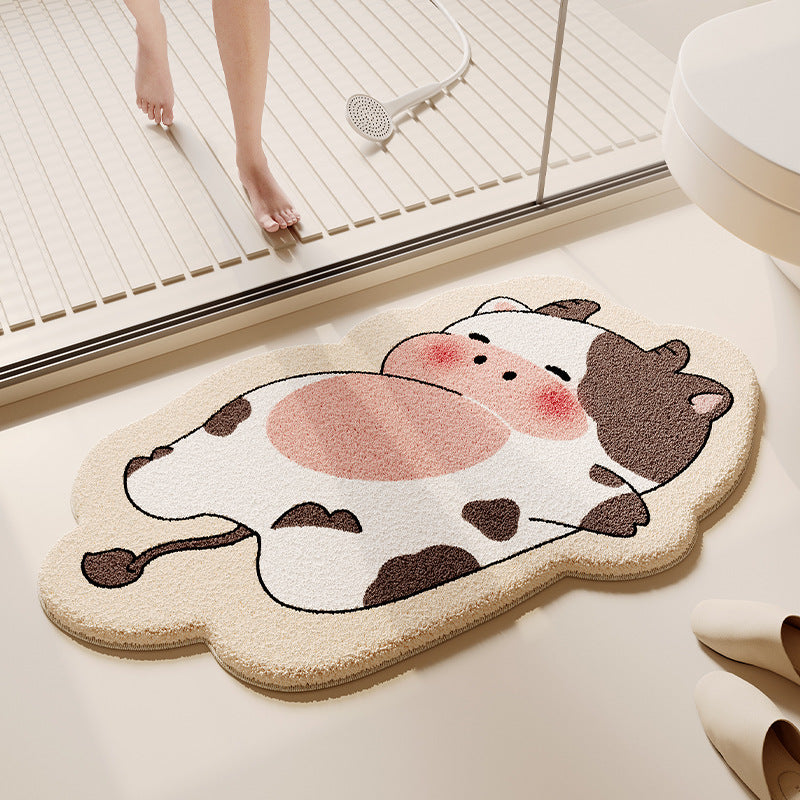 Cartoon Dog-Themed Plush Bath Mat