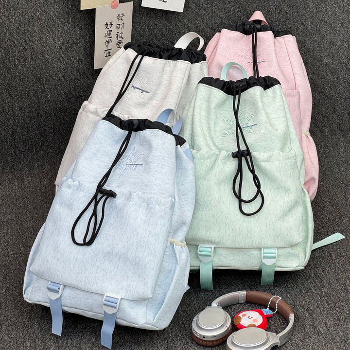 Stylish Drawstring Backpack with Functional Pockets Kalsten