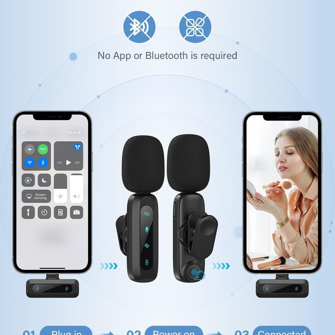 Wireless Lavalier Microphone with High-Sensitivity Audio Recording Kalsten