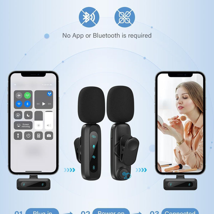 Wireless Lavalier Microphone with High-Sensitivity Audio Recording Kalsten