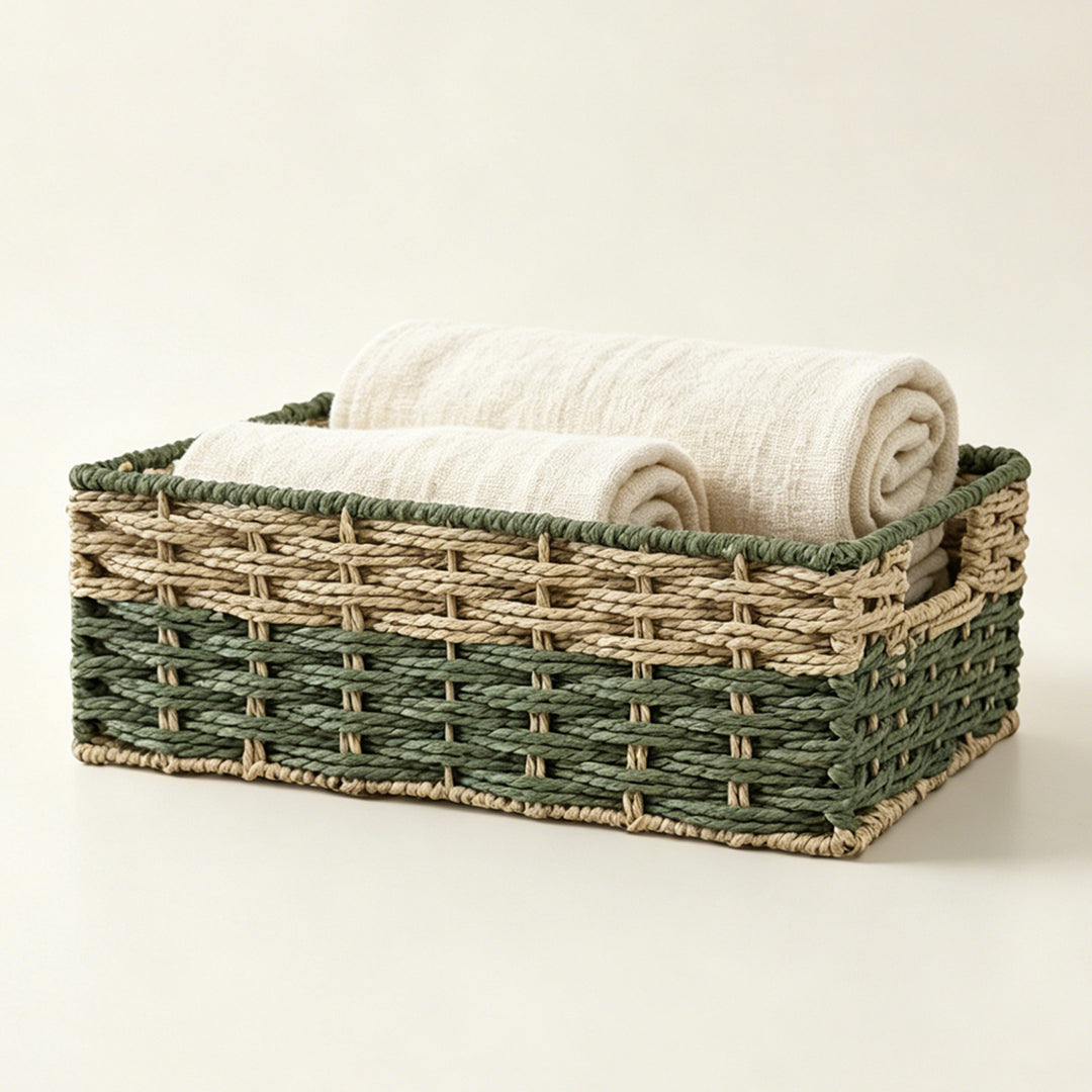 Handcrafted storage basket made of natural material Kalsten
