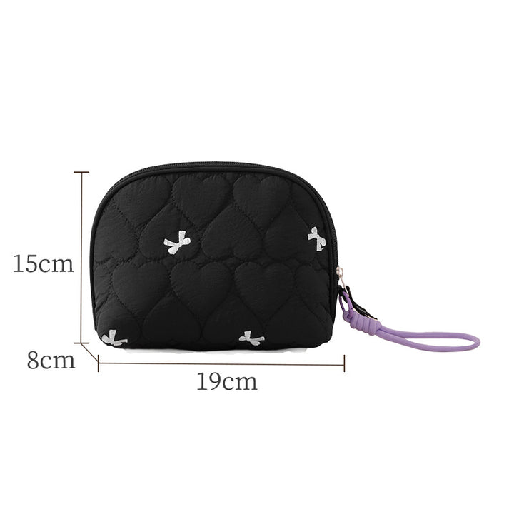 Heart-Quilted Makeup Bag Kalsten