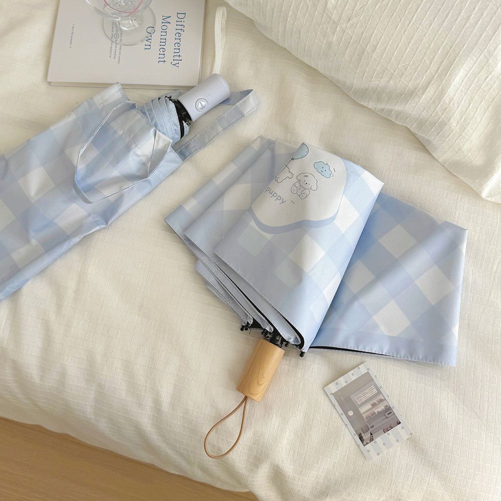 Ladies Automatic Folding Umbrella with Playful Dog Design Kalsten