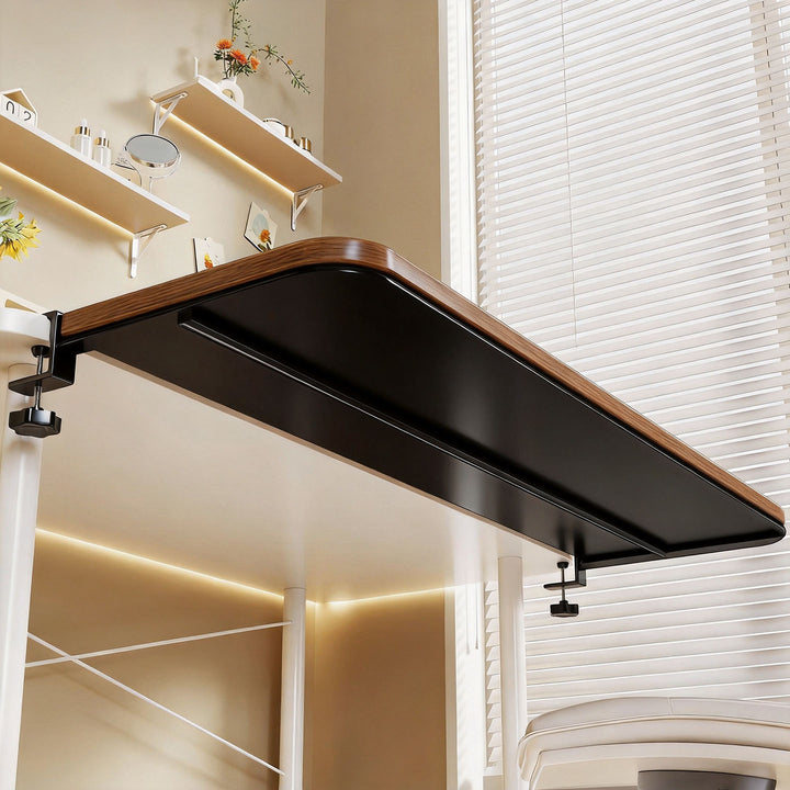 Clamp-On Adjustable Under-Desk Extension Work Surface