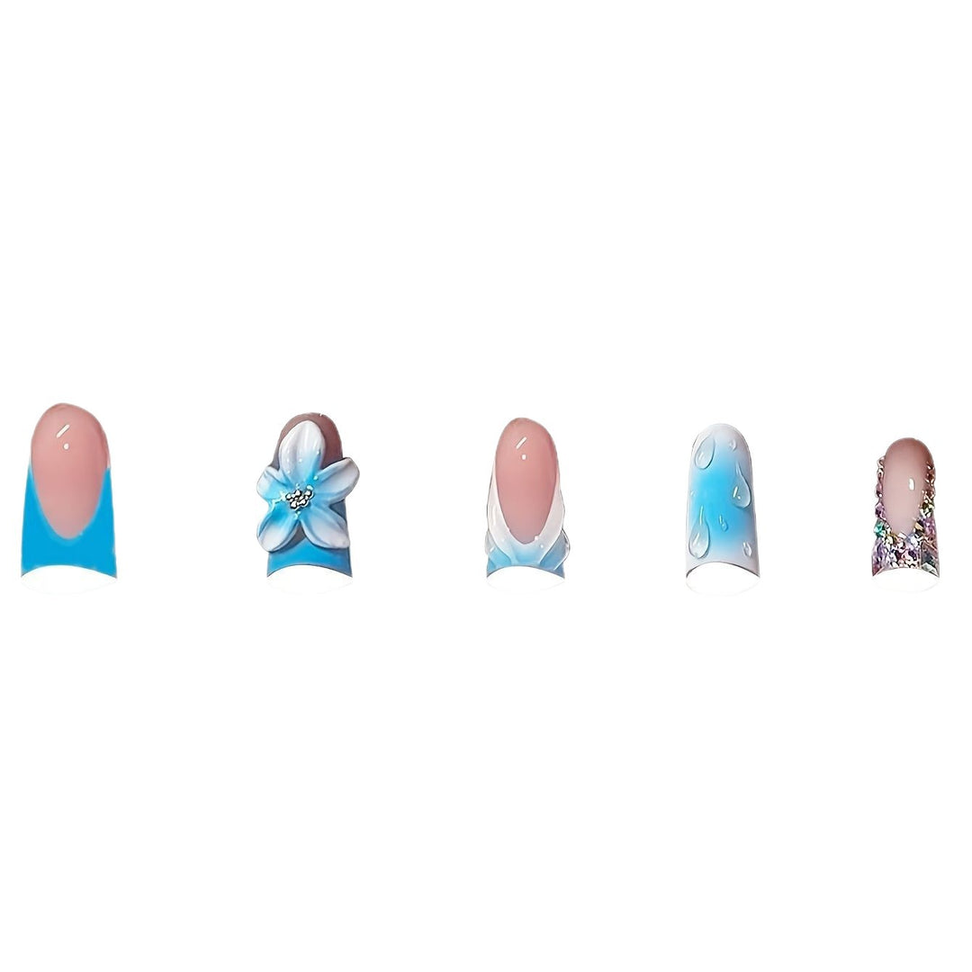 Elegant Artistic Floral Acrylic Nail Set Kalsten