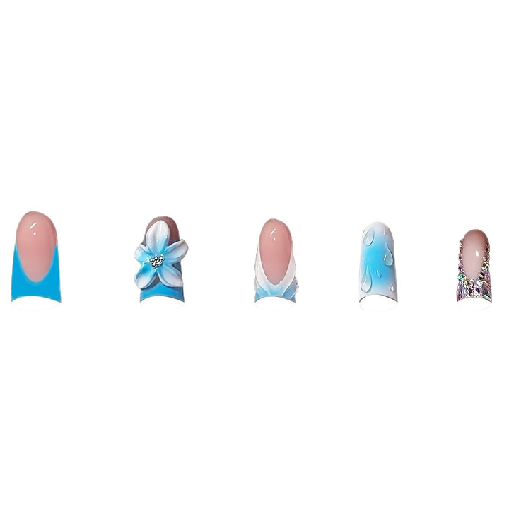 Elegant Artistic Floral Acrylic Nail Set Kalsten