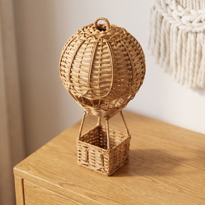 Handwoven storage basket in hot air balloon design Kalsten