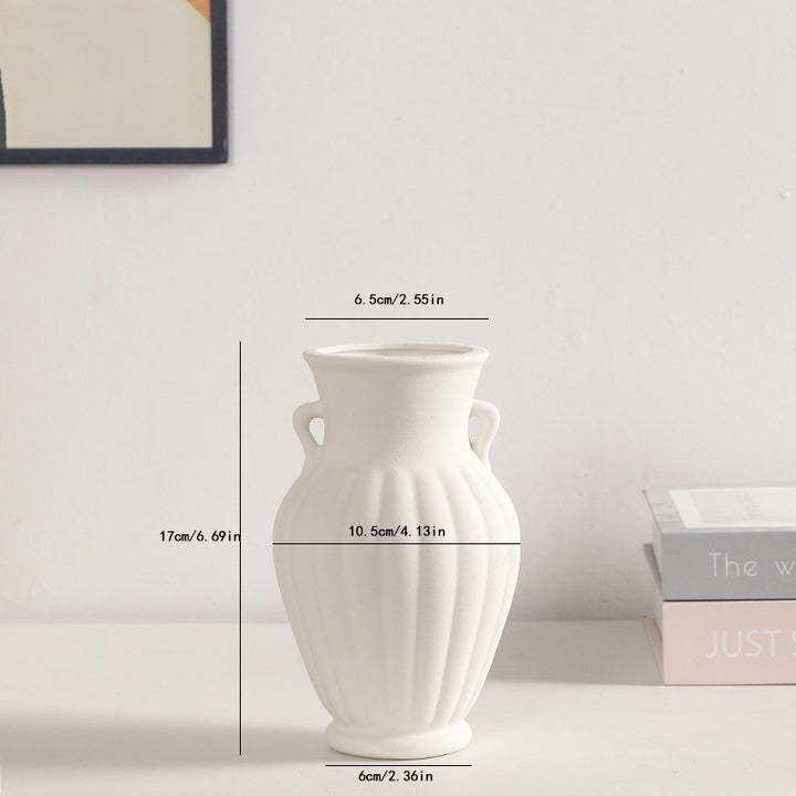 Elegant Textured Ceramic Decorative Vase Kalsten