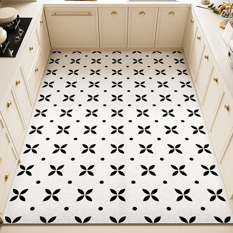 Floral Pattern Kitchen Rug