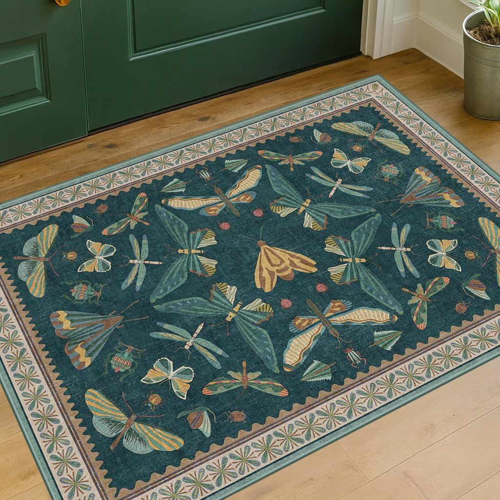 Decorative Butterfly-Themed Area Mat Kalsten