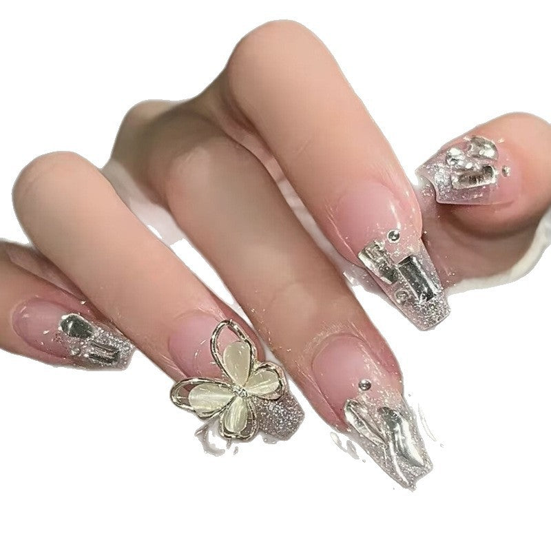 Butterfly-Inspired Stiletto Press-On Nails