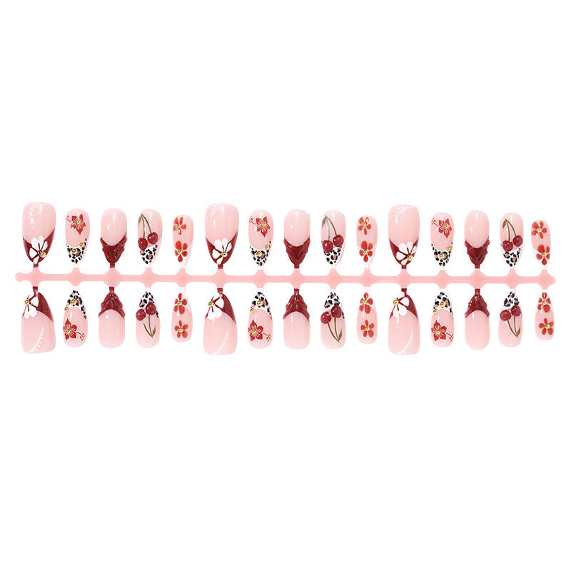 Creative Nail Design Set with Elegant Flower and Leopard Elements Kalsten