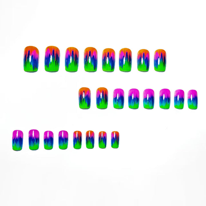 Neon Gradient Nail Art Design Kalsten