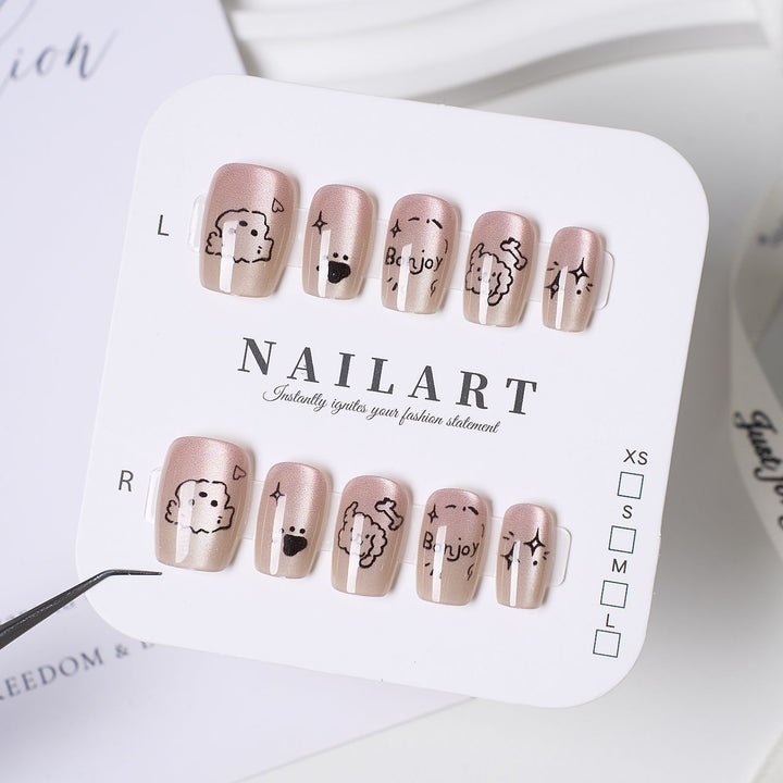 Decorative Butterfly-Embellished Press-On Nail Set