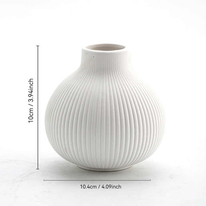 Textured Rippled Ceramic Vase