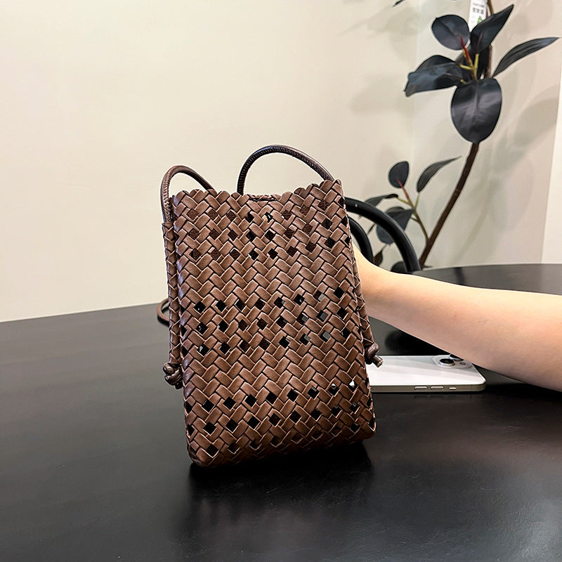 Handcrafted Woven Leather Shoulder Bag
