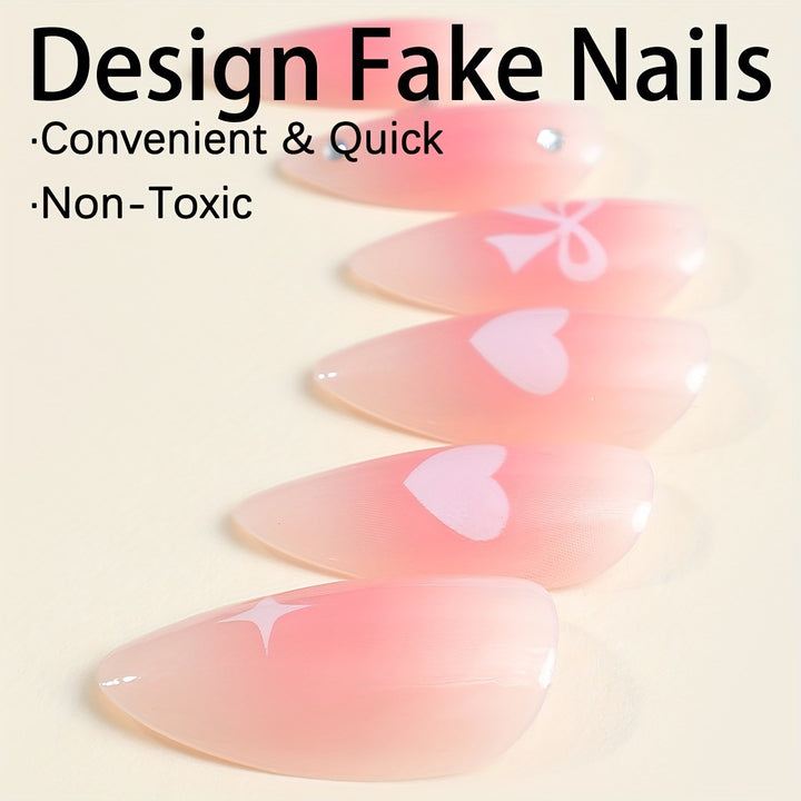 Artificial Nail Set with Romantic Design Kalsten
