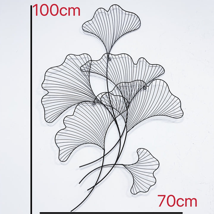 Elegant Ginkgo Leaf Metal Wall Sculpture Kalsten